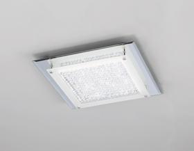 Cristal LED Crystal Ceiling Lights Mantra Ringed & Square Crystal Fittings